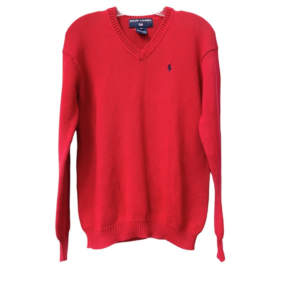 Polo Ralph Lauren Red V-Neck Sweater
